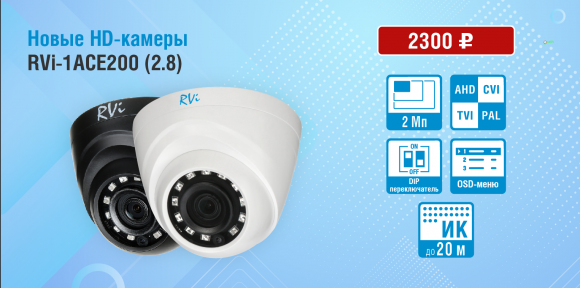 Купольная камера RVi первой серии «4 в 1»