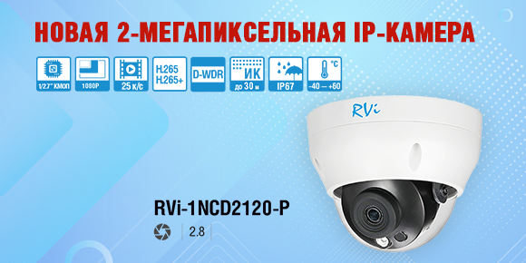 Новая 2 Мп купольная камера с цифровым D-WDR