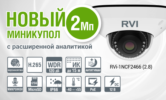 Новый 2 Мп миникупол с расширенной аналитикой