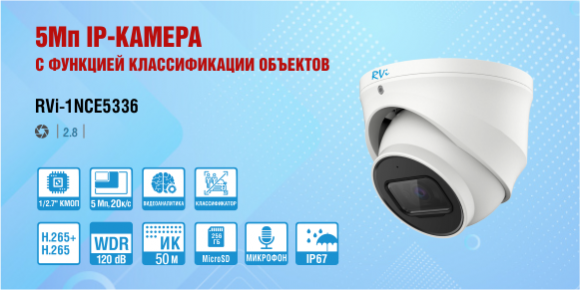 Новая 5-мегапиксельная IP-камера с функцией классификации объектов