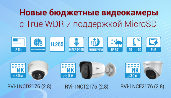 Новые 2 Мп видеокамеры с True WDR и поддержкой MicroSD
