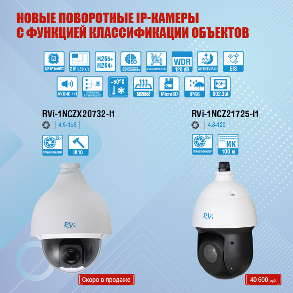 Новые скоростные IP-видеокамеры с функцией классификации объектов