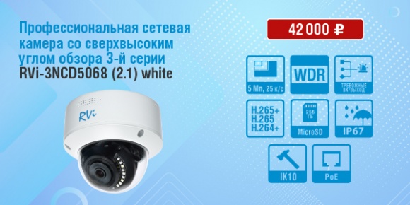 Новая IP-камера RVi-3NCD5068 (2.1) – чтобы больше видеть, слышать и предупреждать