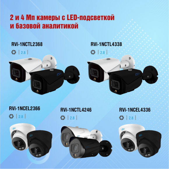 Новые 2 и 4 Мп камеры с LED-подсветкой